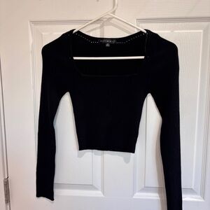 🔴 Blue blush black top